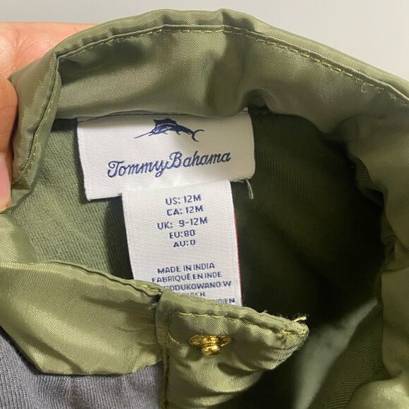 Tommy Bahama Green Quilted snap in front baby vest 12 months - Picture 3 of 3